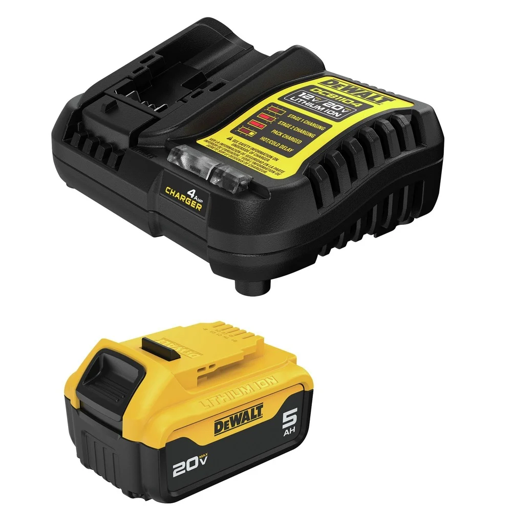 Factory Reconditioned Dewalt 20V MAX 5 Ah Lithium-Ion Battery and Charger Kit