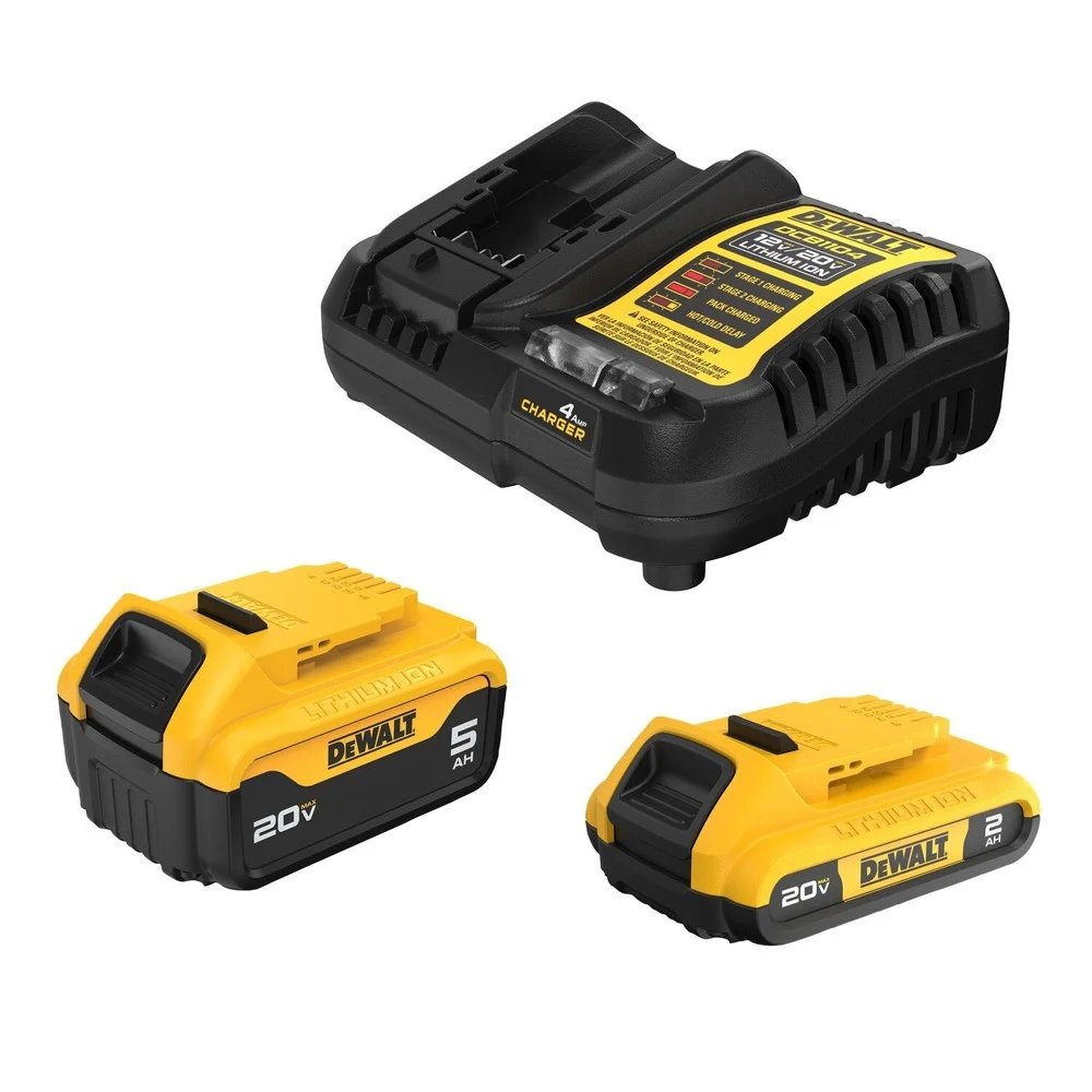 Factory Reconditioned Dewalt 20V MAX 2 Ah and 5 Ah Lithium-Ion Battery Kit