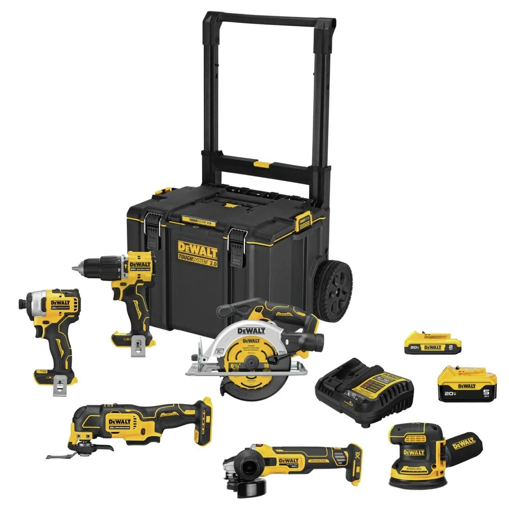Factory Reconditioned Dewalt 20V MAX Brushless Lithium-Ion Cordless 6-Tool Combo Kit (5 Ah/2 Ah)