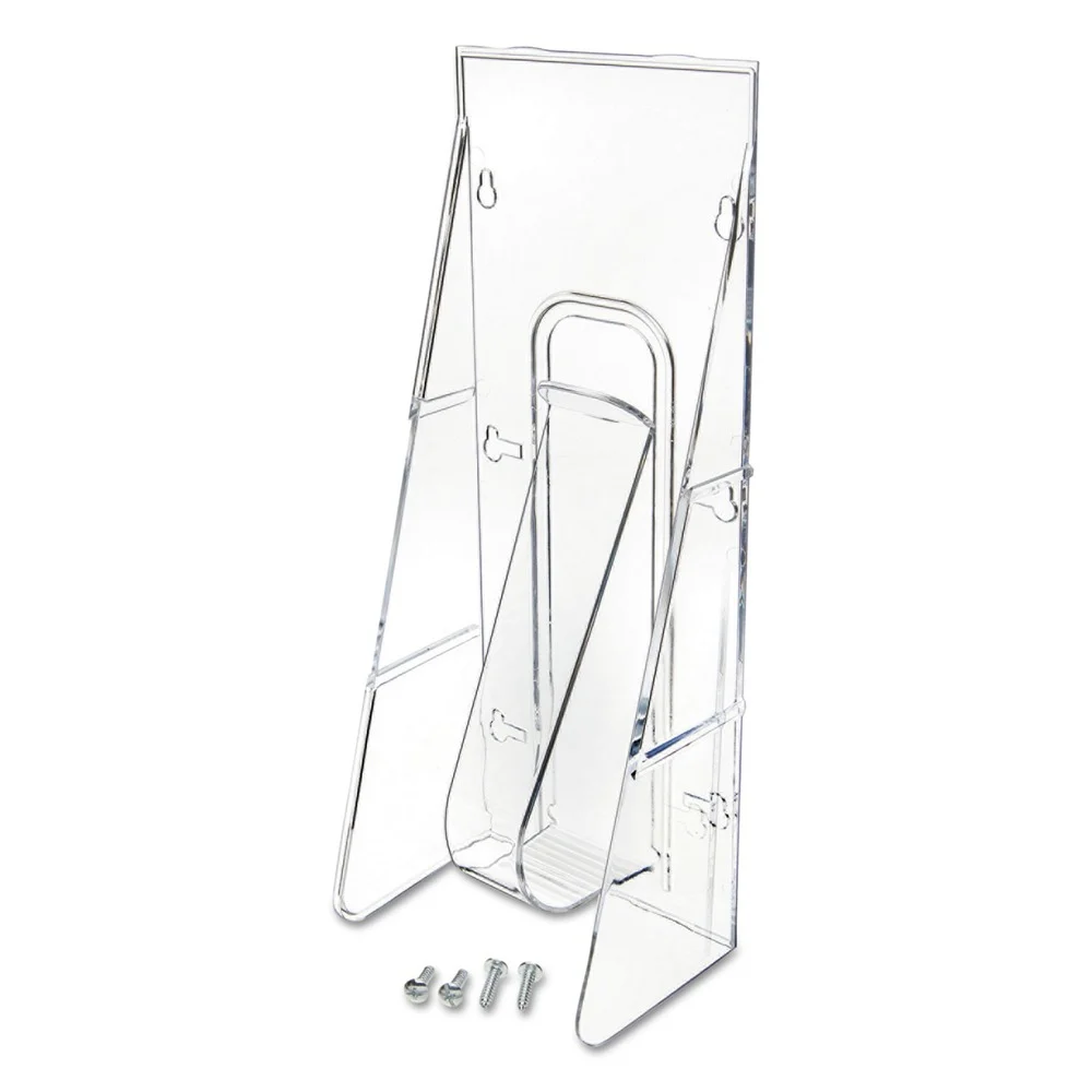 Deflecto Stand-Tall Wall-Mount 4.56 in. x 3.25 in. x 11.88 in. Leaflet Literature Rack - Clear