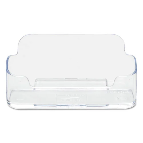 Deflecto 3.88 in. x 1.38 in. x 1.81 in. Plastic Horizontal Business Card Holder - Clear