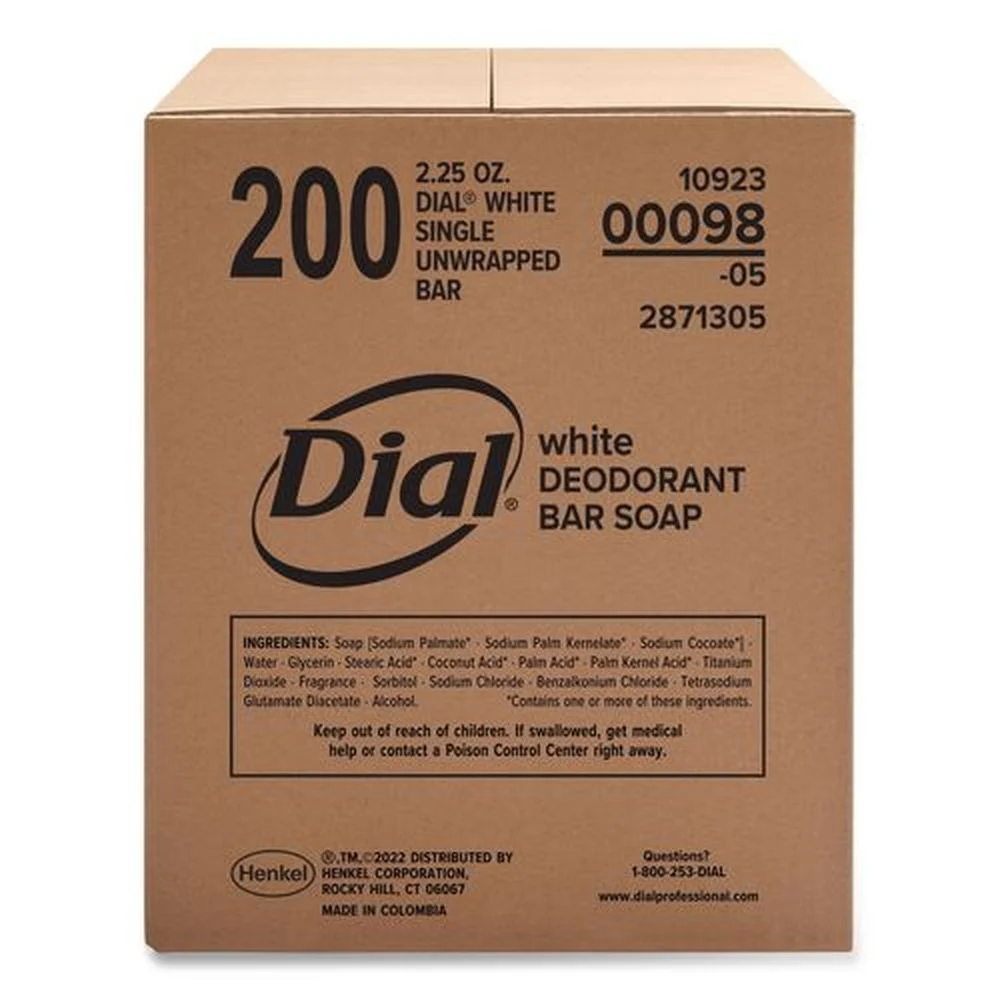 Dial Professional 2.5 oz. Unwrapped Antibacterial Deodorant Bar Soap - lean Fresh Scent (200/Carton)