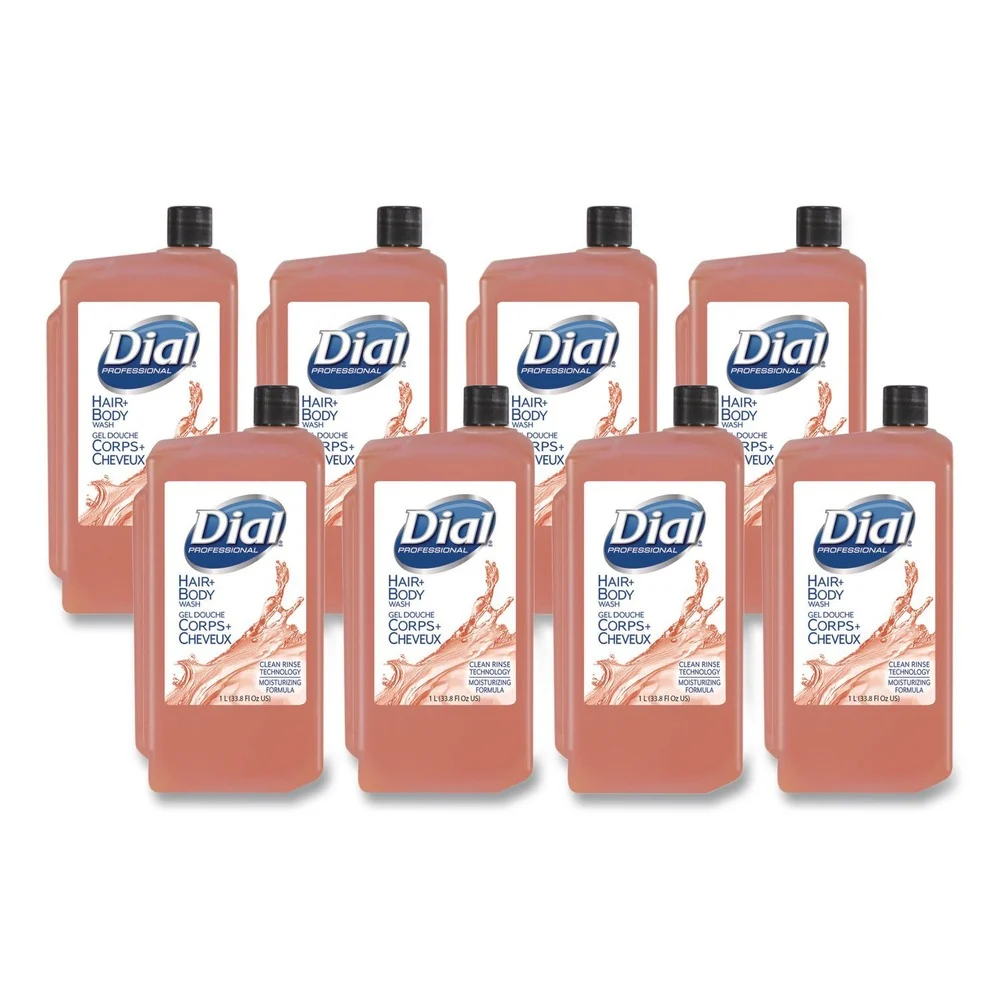 Dial Professional 1 Liter Hair and Body Wash Refill Bottle - Neutral Scent (8/Carton)