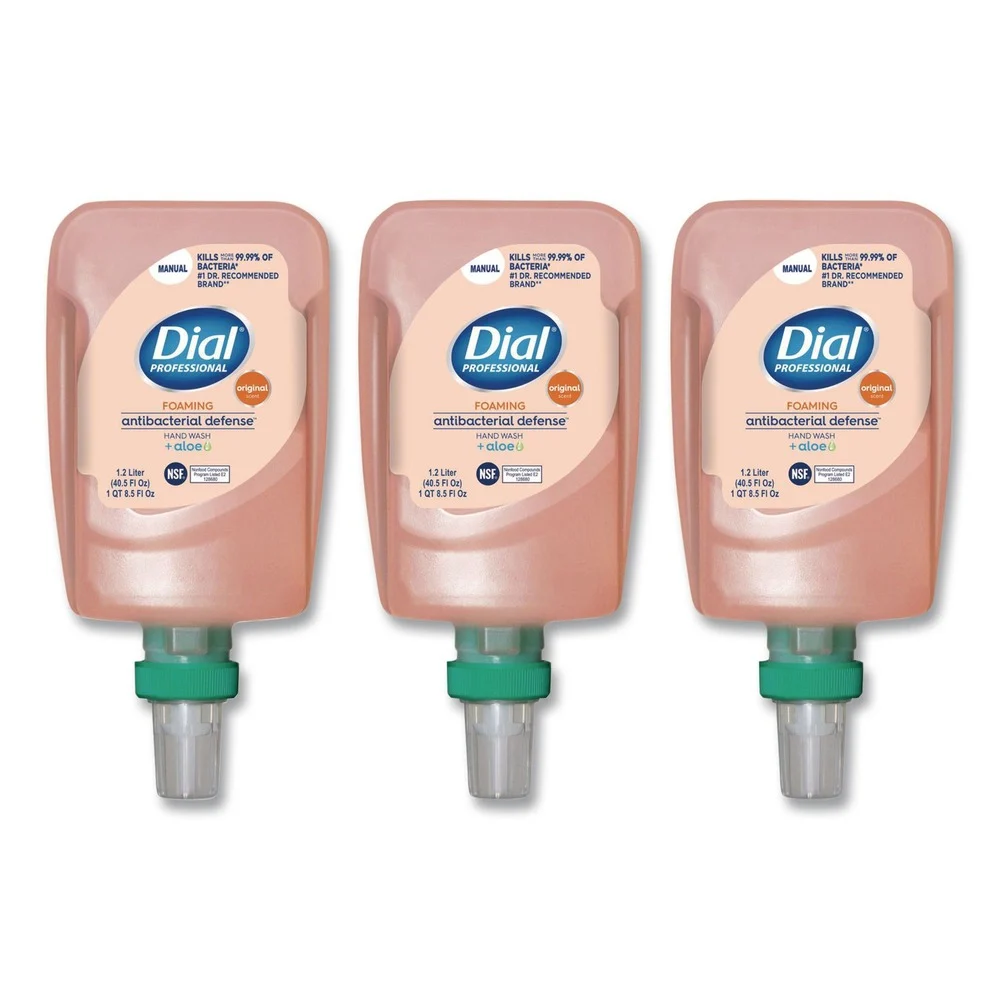 Dial Professional 17000 16670 1.2 Liter Antibacterial Foaming Hand Wash Refill for FIT Manual Dispenser - Original (3/Carton)