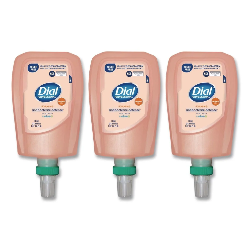 Dial Professional 17000 16674 1 Liter Antibacterial Foaming Hand Wash Refill for FIT Touch Free Dispenser - Original (3/Carton)
