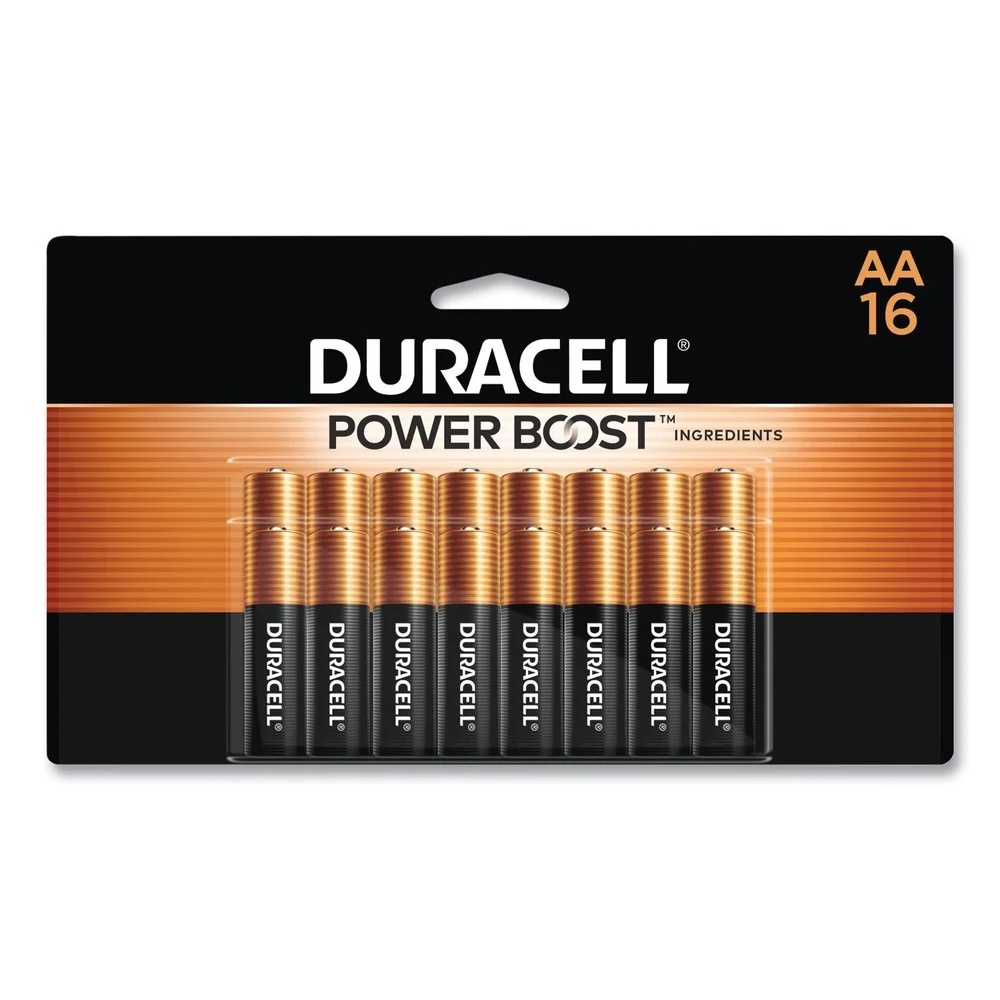 Duracell MN1500B16Z Power Boost CopperTop Alkaline AA Batteries (16/Pack)