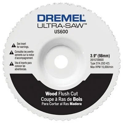 Dremel US600-01 Ultra-Saw US600 4-in. Premium Carbide Wood & Plastic Flush Cut Wheel for wood, drywall and PVC