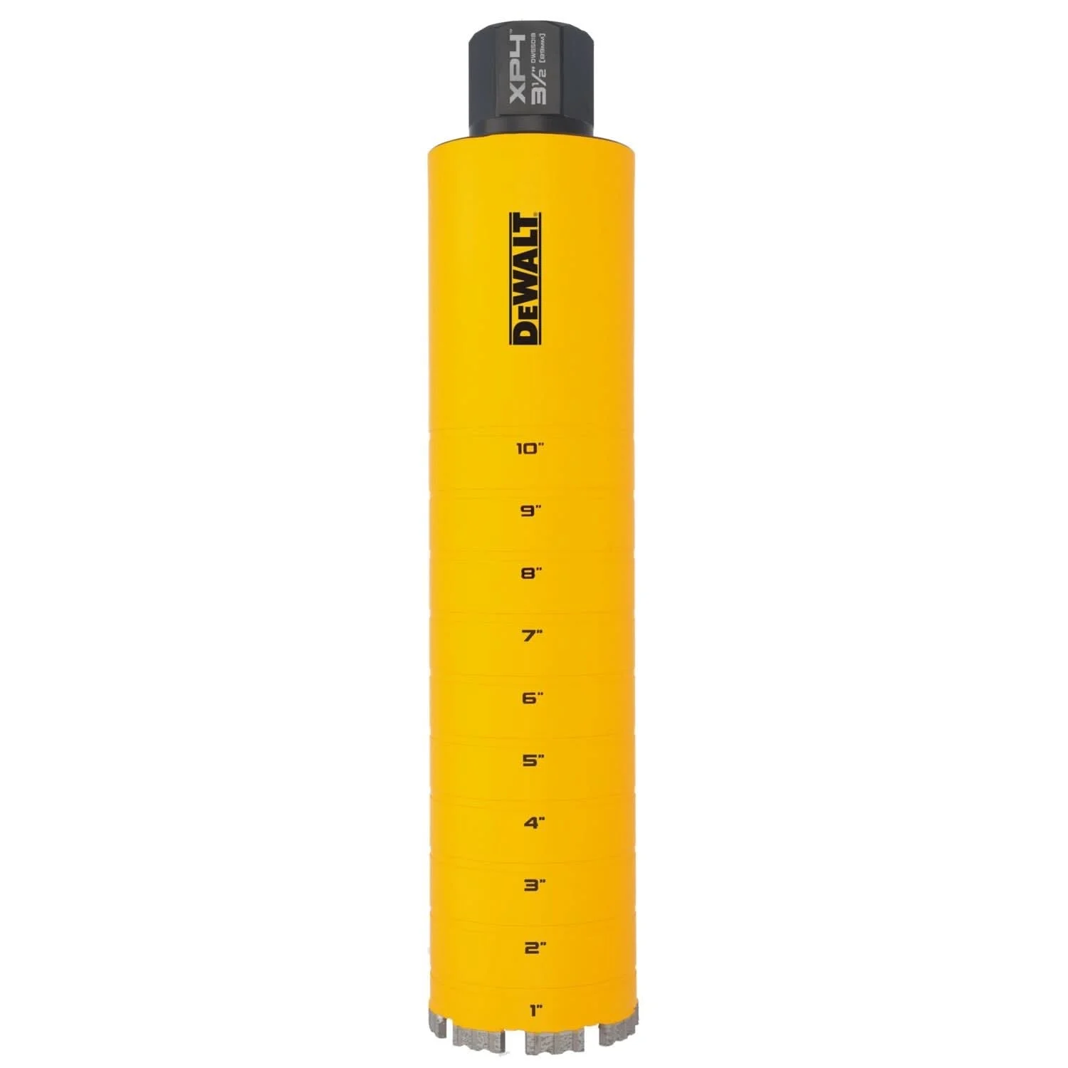 DeWalt DW55018 Diamond Core Drilling Bit, Turbo Segment, 3-1/2 in. (Dia) x 14 in. (L), 1-1/4 in.-7 Thread