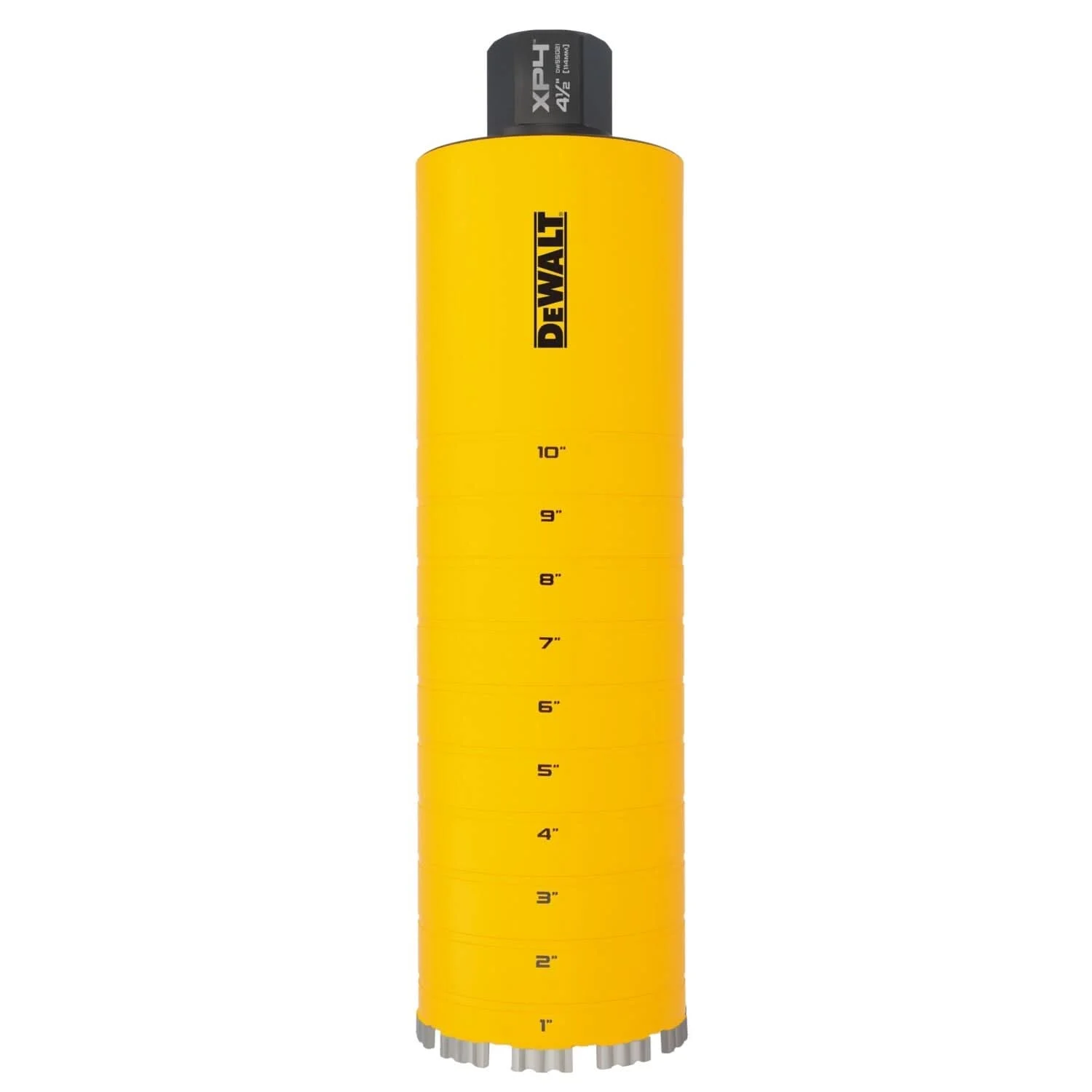 DeWalt DW55021 Diamond Core Drilling Bit, Turbo Segment, 4-1/2 in. (Dia) x 14 in. (L), 1-1/4 in.-7 Thread