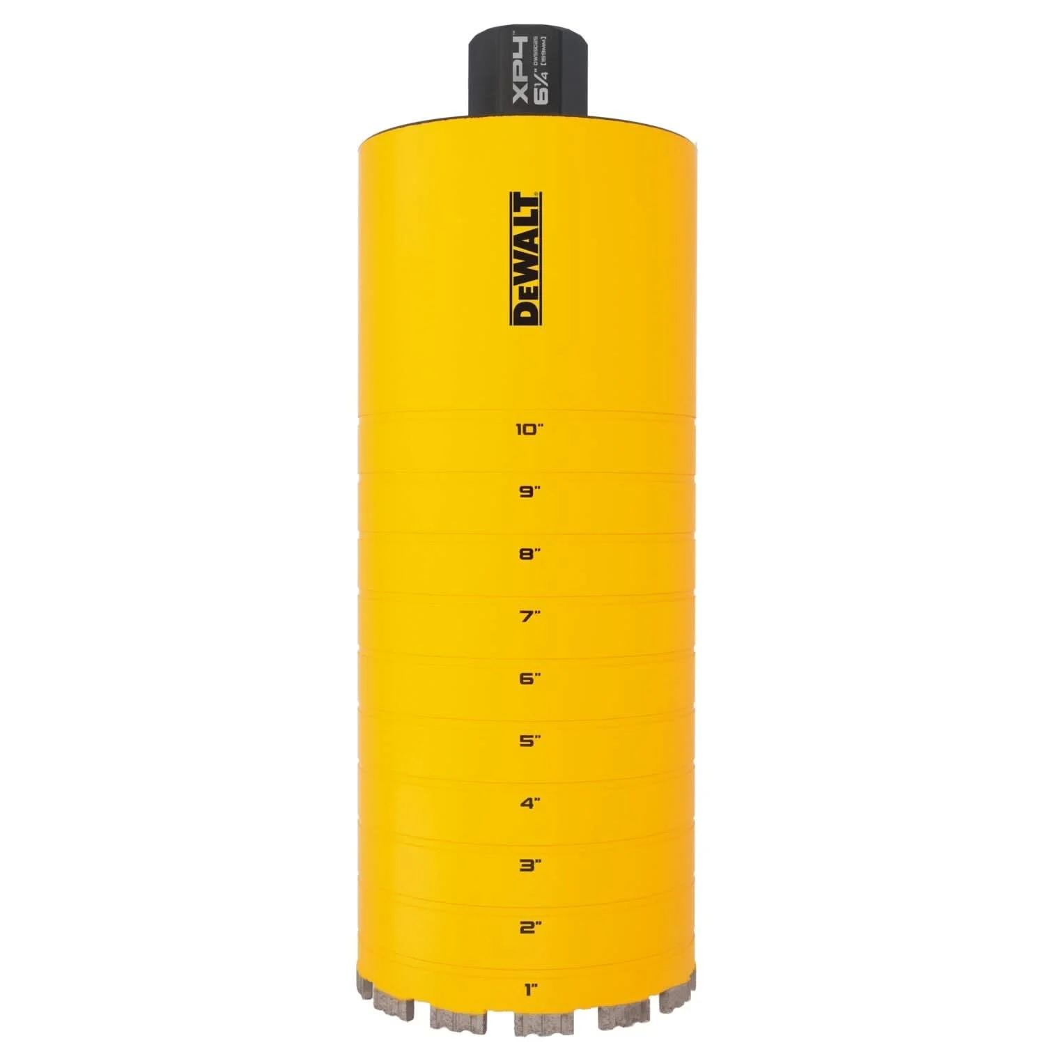 DeWalt DW55025 Diamond Core Drilling Bit, Turbo Segment, 6-1/4 in. (Dia) x 14 in. (L), 1-1/4 in.-7 Thread