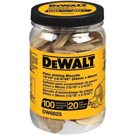 DeWALT DW6825 No. 20 Size Biscuits, 100-Pack