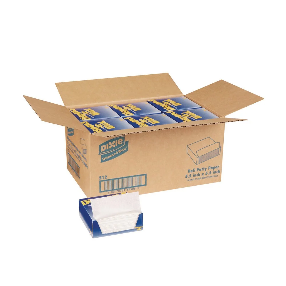 Dixie 512 Dispens-A-Wax 5.5 in. x 5.5 in. Waxed Deli Patty Paper (24/Carton)