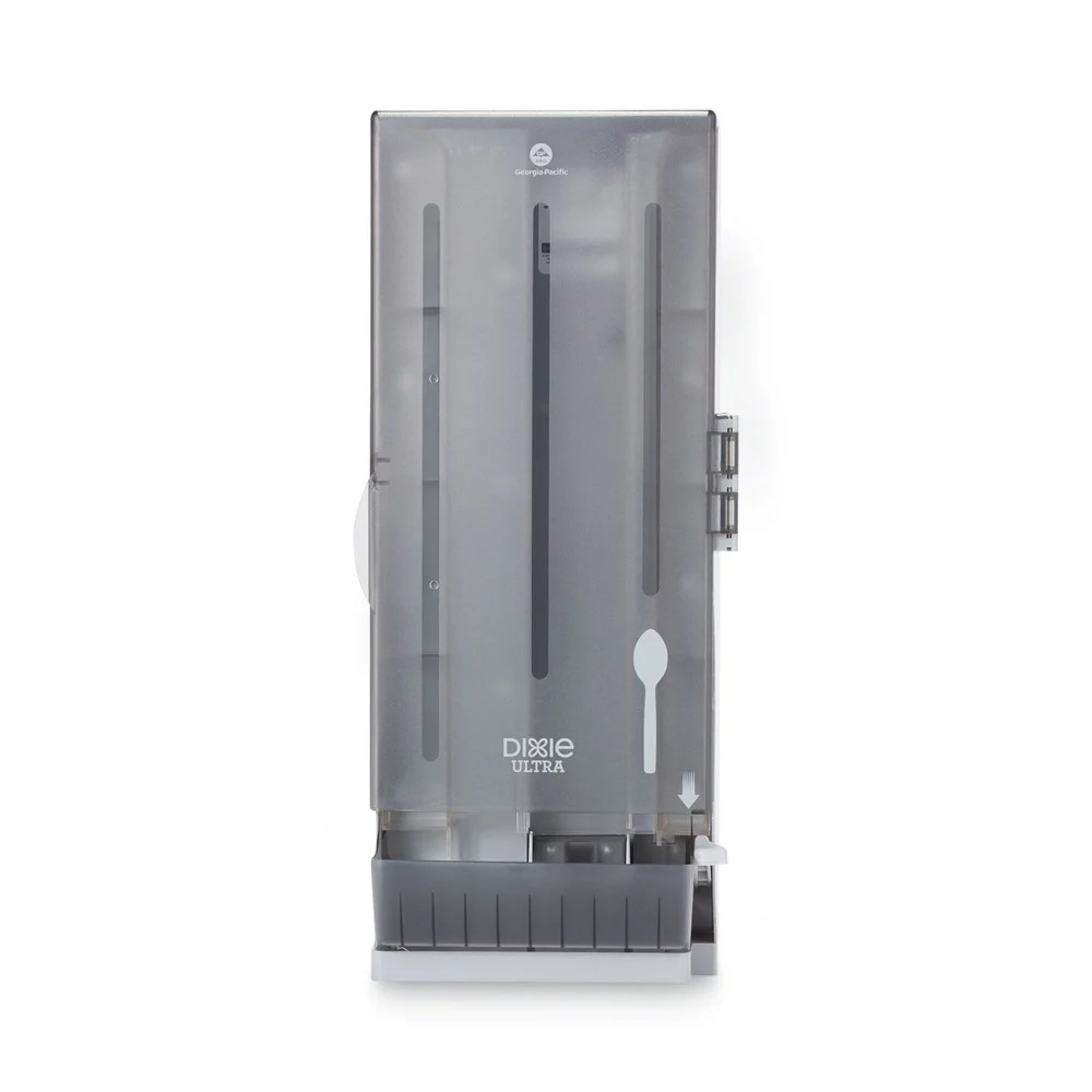 Dixie SmartStock 10 in. x 8.78 in. x 24.75 in. Utensil Spoon Dispenser - Smoke