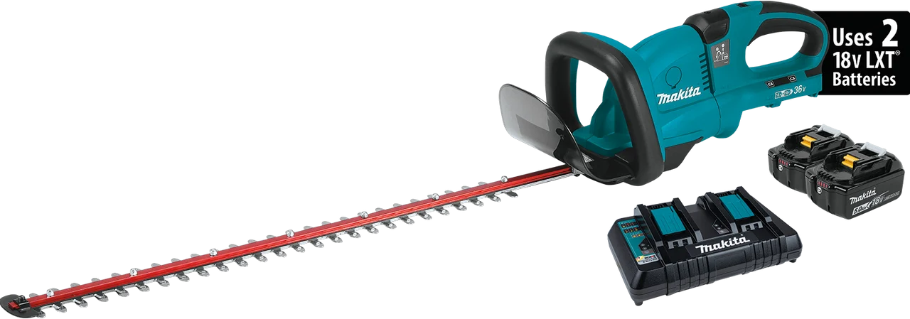 36V (18V X2) LXT? 25-1/2" Hedge Trimmer Kit (5.0Ah), 5-position rotating rear handle, XHU04PT