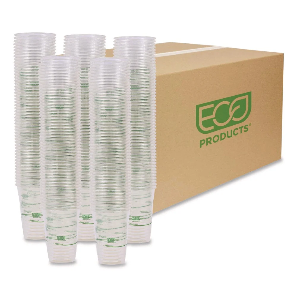 Eco-Products GreenStripe 16 oz. Renewable and Compostable Cold Cups - Clear (50/Pack)