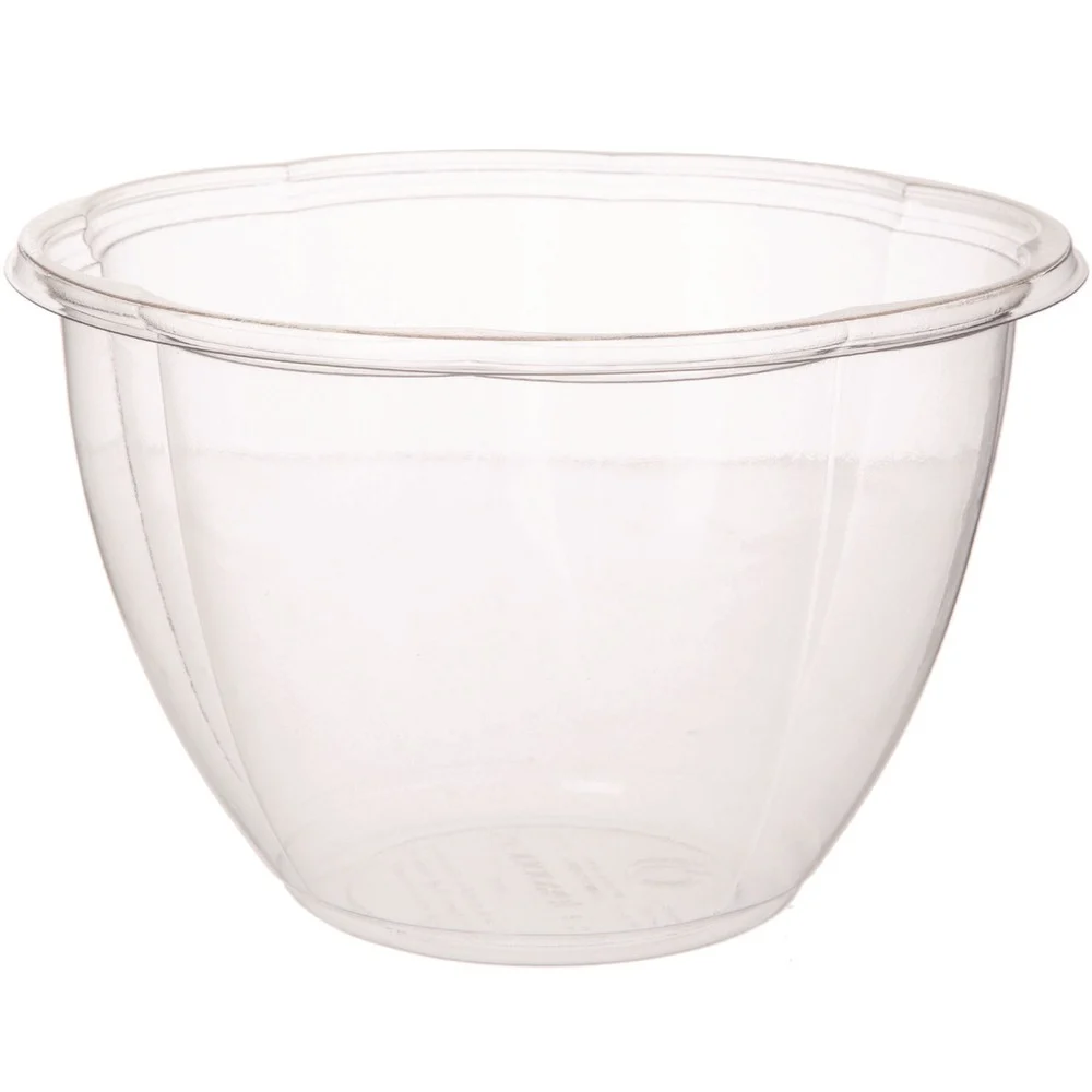 Eco-Products EP-SB48BASE 48 oz. 6.69 in. Diameter x 4.38 in. Height Plastic Salad Bowls - Clear (300/Carton)