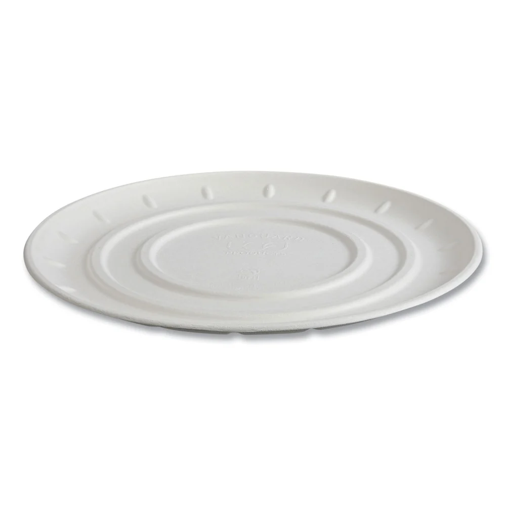Eco-Products 14 in. Diameter Vanguard Molded Fiber Sugarcane Pizza Tray - White (50/Carton)