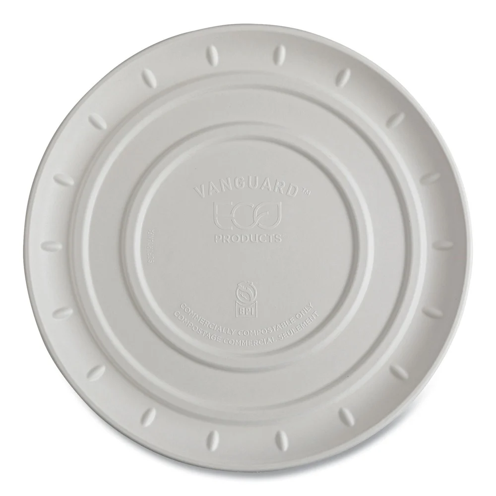 Eco-Products 16 in. Diameter Vanguard Molded Fiber Sugarcane Pizza Tray - White (50/Carton)