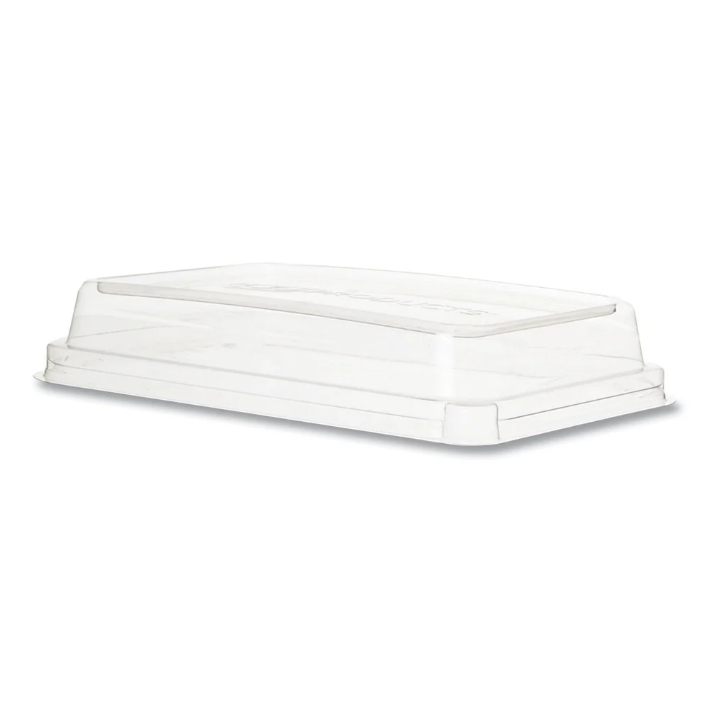 Eco-Products EP-SCRC107LID-R Worldview 10.82 in. x 10.71 in. x 1.83 in. 100 Percent Recycled Content Plastic Lid - Clear (200/Carton)