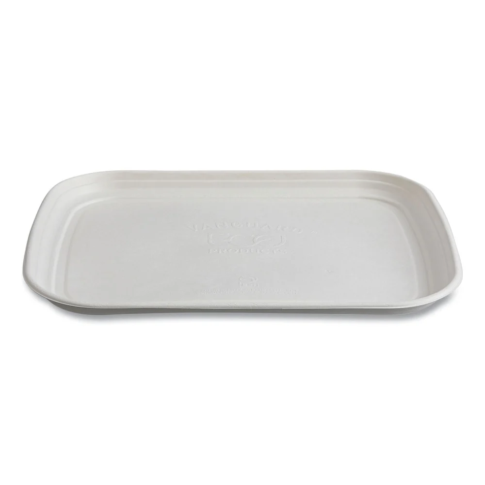 Eco-Products 13 x 17 Regalia Sugarcane Servingware Platter - White (100/Carton)