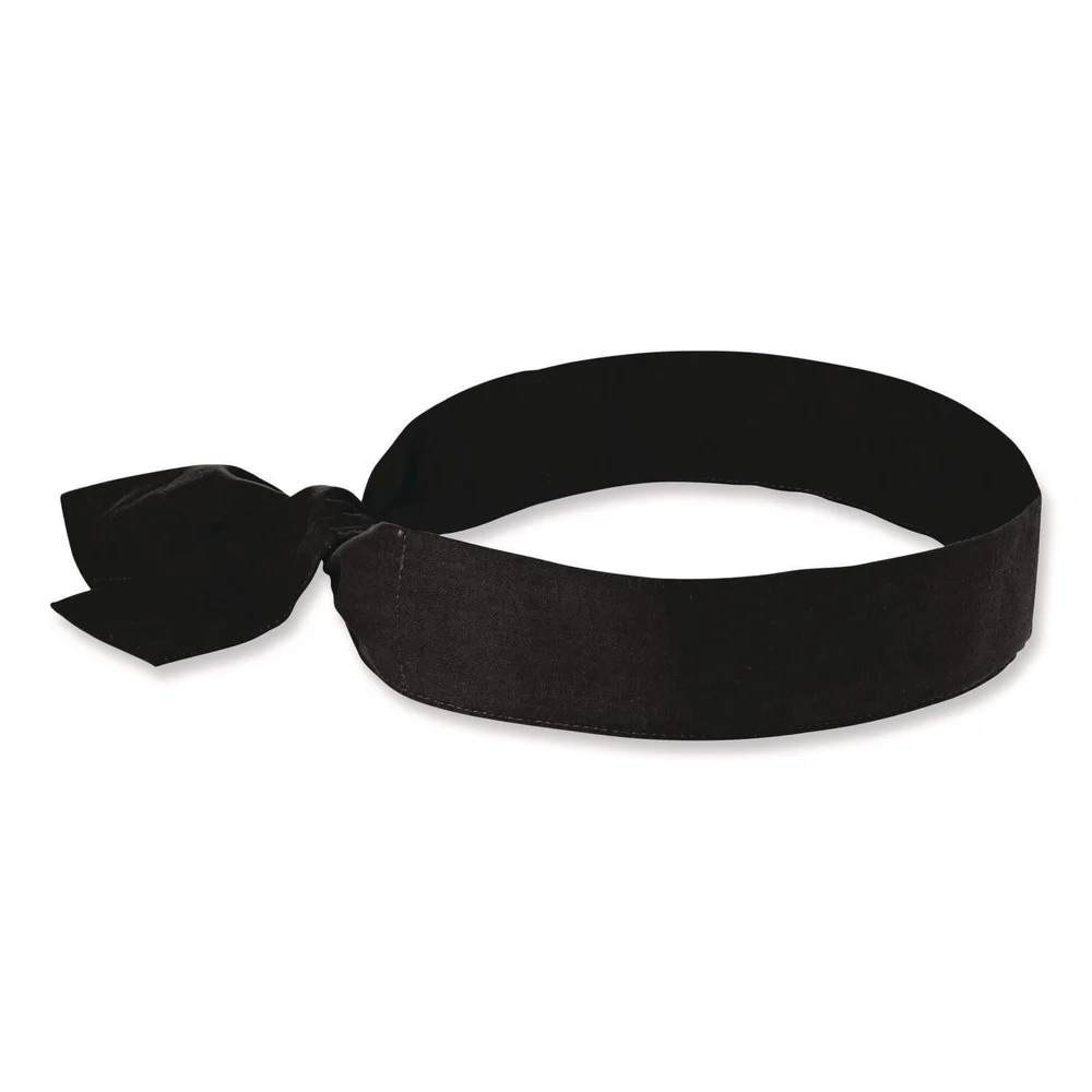 Ergodyne Chill-Its 6700 One Size Fits Most Cooling Bandana Polymer Tie Headband - Black