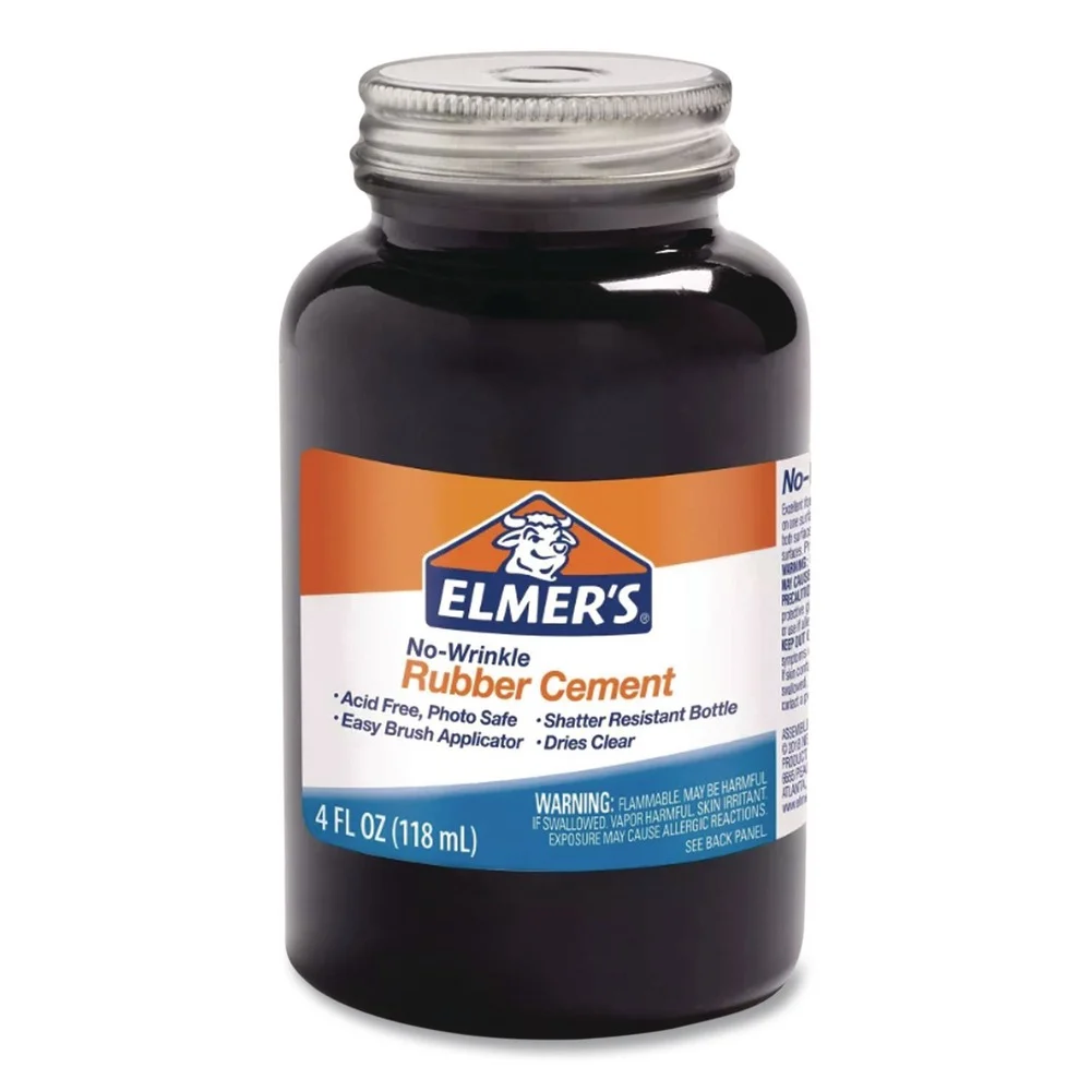 Elmer's 4 oz. Rubber Cement with Brush Applicator - Dries Clear