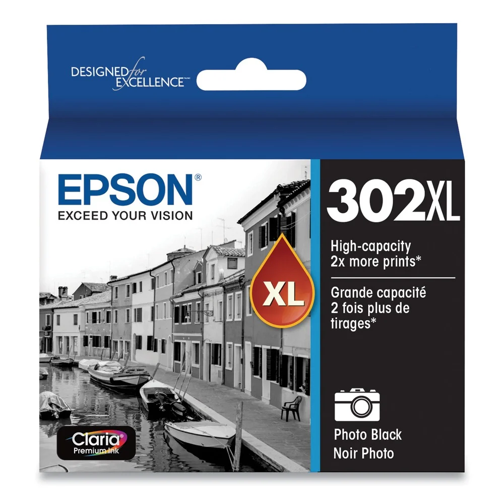 Epson T302xl120-S (t302xl) Claria High-Yield Ink - Photo Black