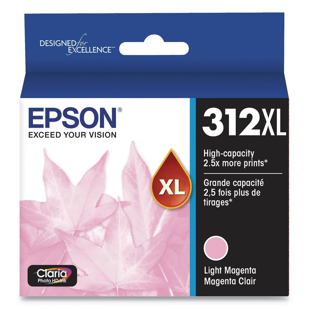 Epson T312xl620-S (312xl) Claria 830 Page-Yield High-Yield Ink - Light Magenta