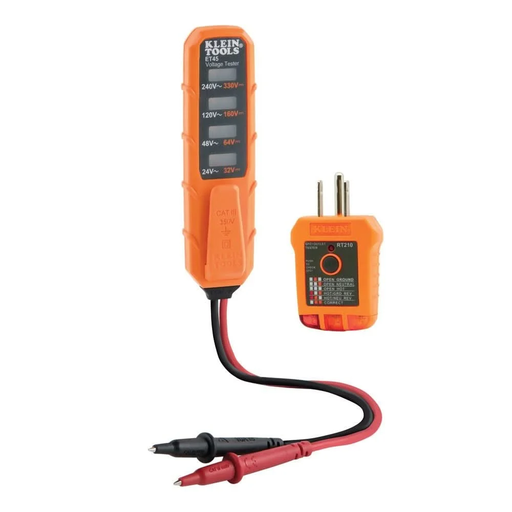 Klein Tools ET45VP AC/DC Voltage and GFCI Receptacle Outlet Test Kit