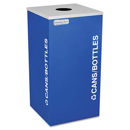 Ex-Cell Kaleidoscope Collection 24 Gallon Bottle/Can Recycling Receptacle - Royal Blue