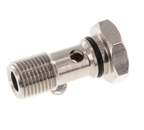 1-way nickel-plated Brass Banjo Bolt with G1/8'' Male Threads NBR [5 Pieces]