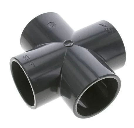 PVC Cross Fitting Socket 63x75mm