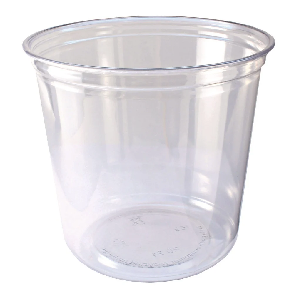 Fabri-Kal 000000000009501036 24 oz 4.6 in. Diameter x 3.6 in. Height Plastic Recycleware Round Deli Container - Clear (500/Carton)