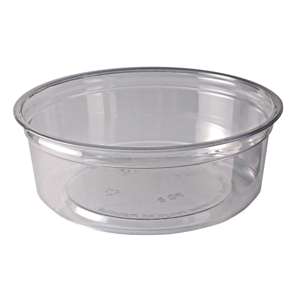 Fabri-Kal 000000000009501030 Recycleware 4.6 in. Diameter x 1.7 in. h 8 oz Round Plastic Deli Container - Clear (500/Carton)