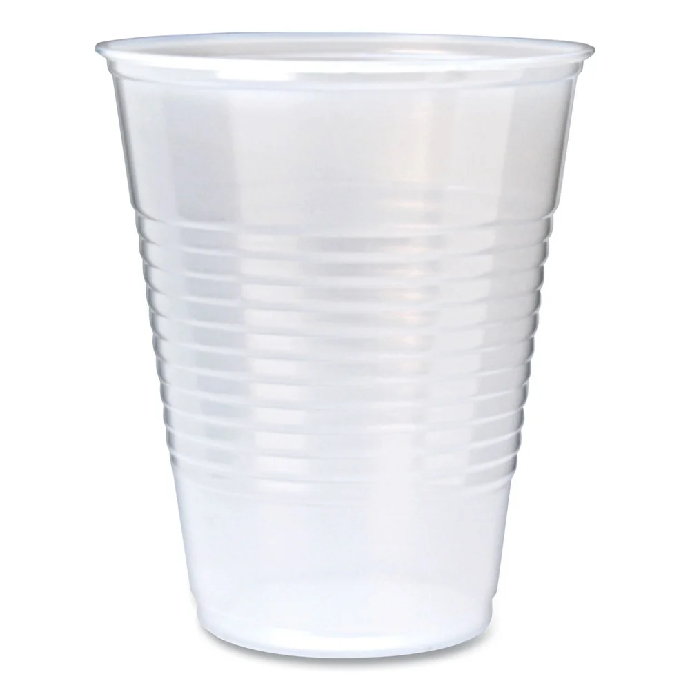 Fabri-Kal RK 9 oz Ribbed Plastic Cold Drink Cups - Clear (100/Sleeve, 25 Sleeves/Carton)