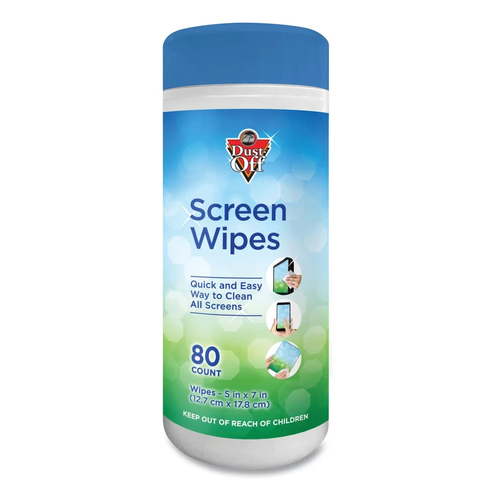 Dust-Off 5 in. x 7 in. Cloth Premoistened Monitor Cleaning Wipes - White