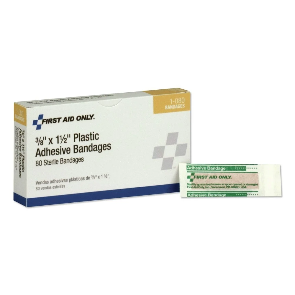 First Aid Only SmartCompliance 0.38 x 1.5 Plastic Bandage (80/Box)