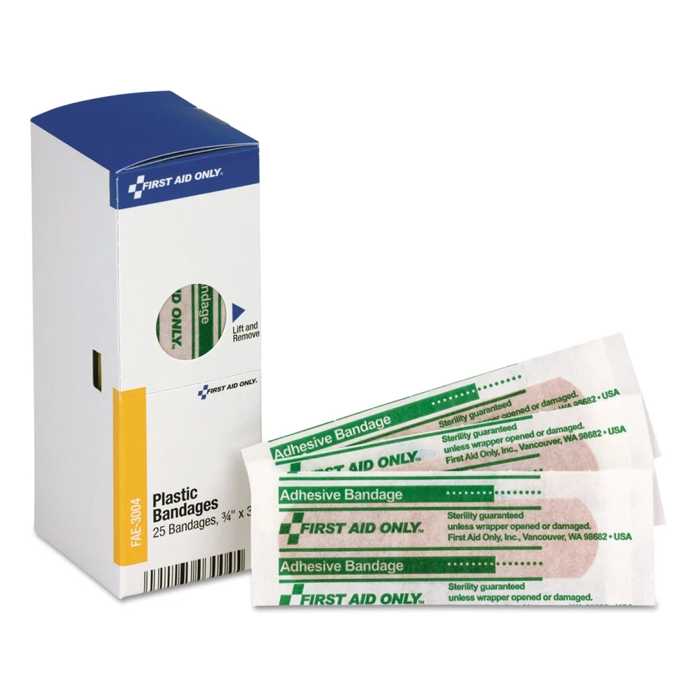 First Aid Only 25-Piece/Box SmartCompliance 3/4 in. x 3 in. Plastic Bandages