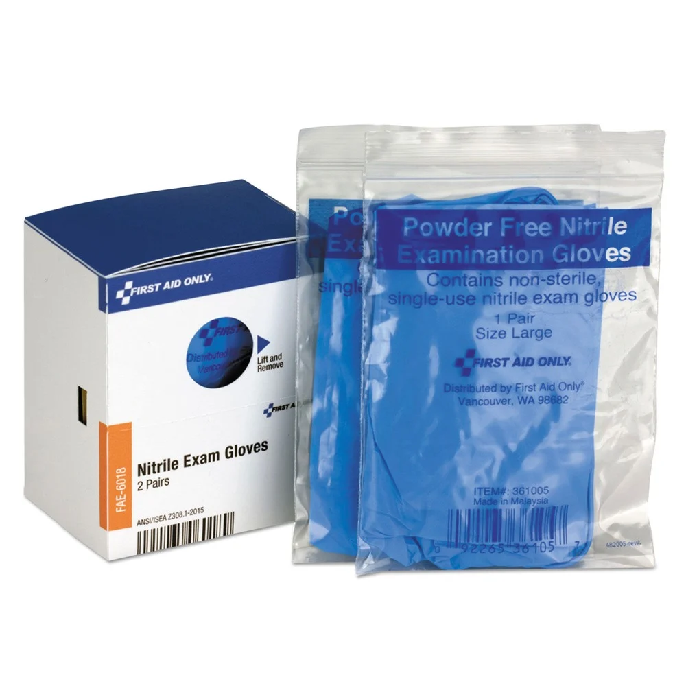 First Aid Only 2-Piece SmartCompliance 1-Size Nitrile Lightweight Gloves Set