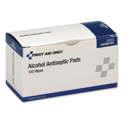 First Aid Only Dispenser Box Alcohol Cleansing Pads (100/Box)