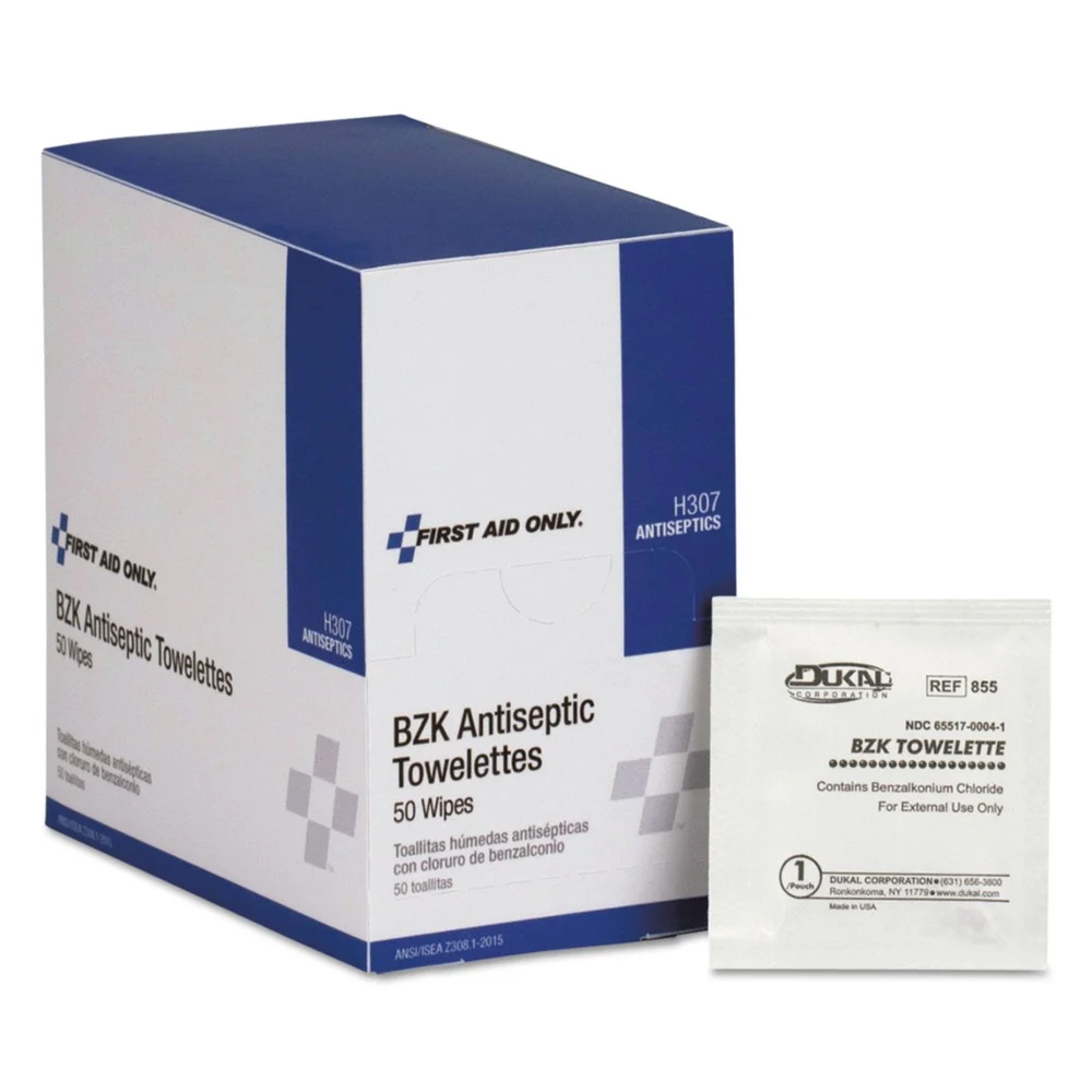 First Aid Only Antiseptic Cleansing Wipes (50/Box)