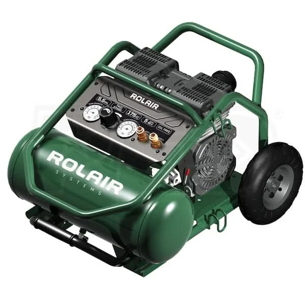 Rolair Compressors FCOL22LS6 5.5 Gallon 2HP Quiet Oil-Free Hot Dog Air Compressor