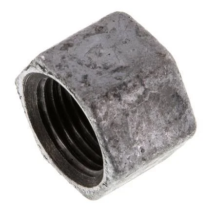 Rp 1/2'' Zinc plated Cast iron End cap 25 Bar [5 Pieces]