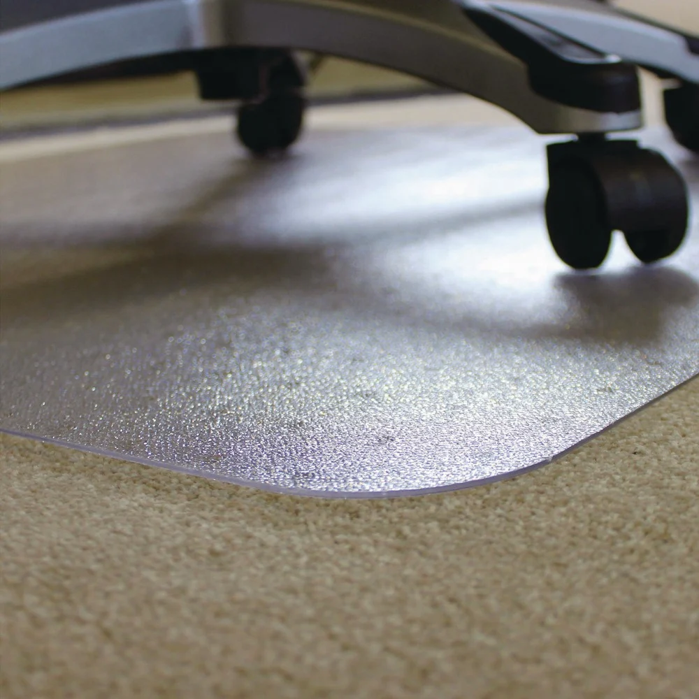 Floortex 46 in. x 60 in. Ecotex Marlon BioPlus Rectangular Polycarbonate Chair Mat for Low/Medium Pile Carpets - Clear