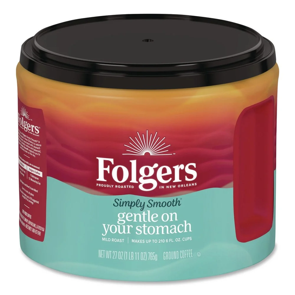 Folgers 27 oz. Canister Gentle On Your Stomach Simply Smooth Ground Coffee