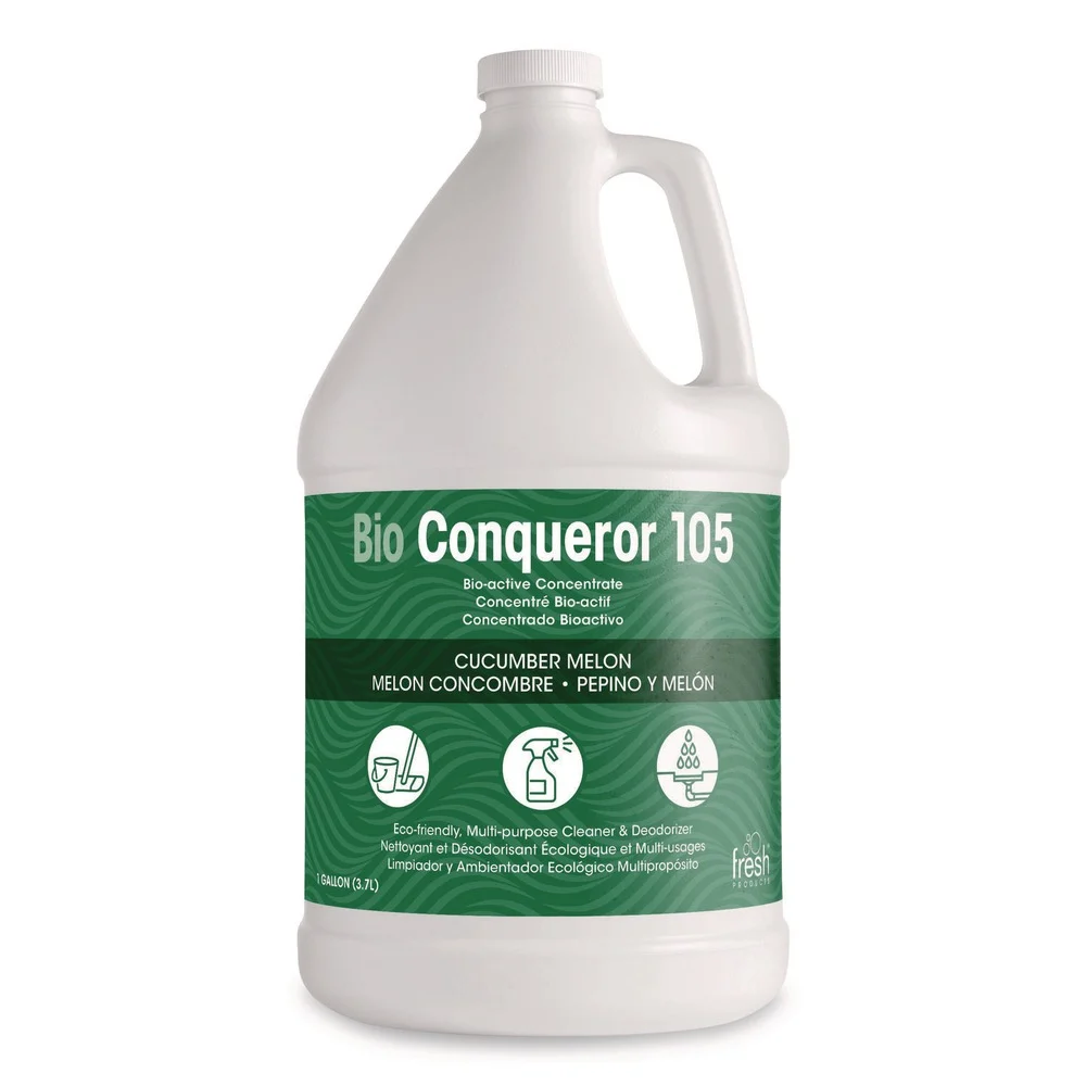 Fresh Products 1 gal. Bio Conqueror 105 Enzymatic Odor Counteractant Concentrate - Cucumber Melon (4/Carton)