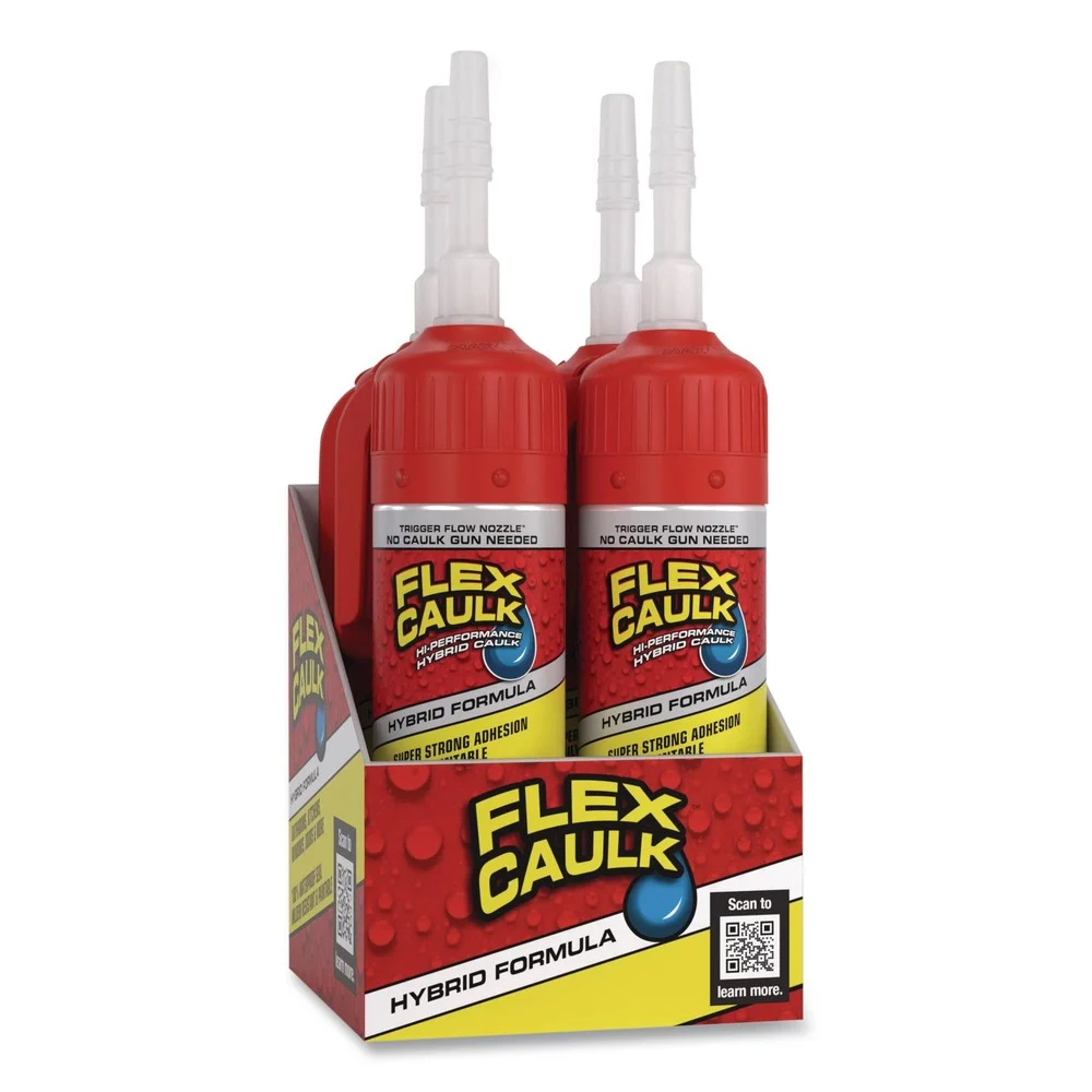 Flex Seal Products 4.6 oz Flex Caulk Hi-Performance Hybrid Caulk - Dries White (4/Carton)