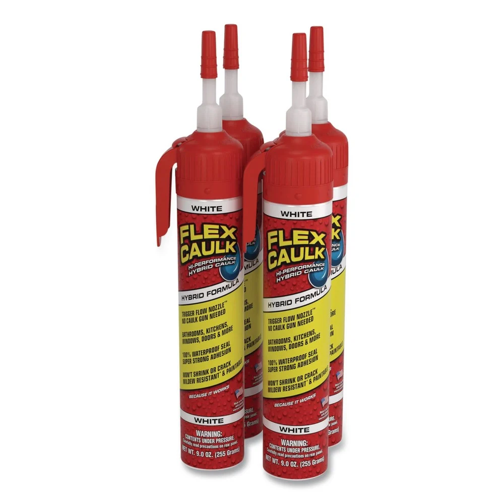 Flex Seal Products 9 oz Flex Caulk Hi-Performance Hybrid Caulk - Dries White (4/Carton)