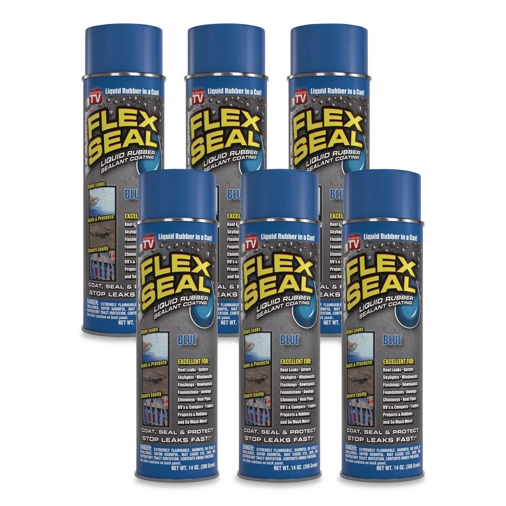 Flex Seal Products 14 oz Flex Seal Liquid Rubber Sealant Coating Aerosol - Dries Blue (6/Carton)