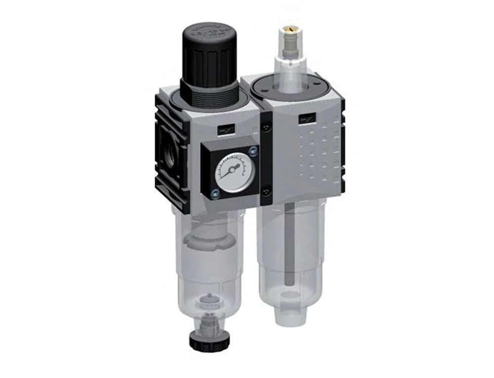 FRL 2-Part G1/4'' 800 l/min 0.5-8.0bar/7-116psi Auto (Closed Without Pressure) 40 mm Pressure Gauge Polycarbonate Futura 0